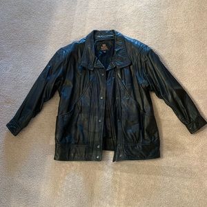 Black leather jacket
